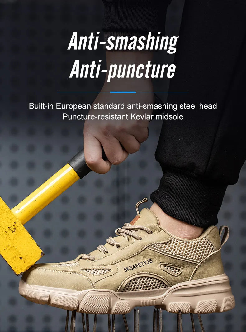 Breathable Steel Toe Safety Work Shoes – Lightweight & Unisex